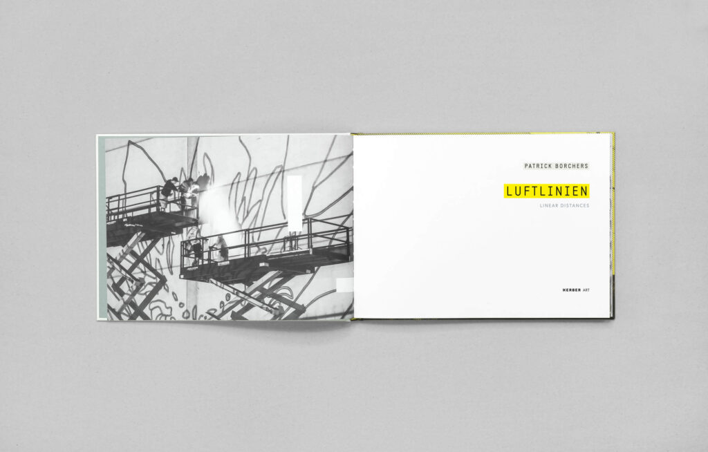 Aufgeschlagene Doppelseite aus „Luftlinien“