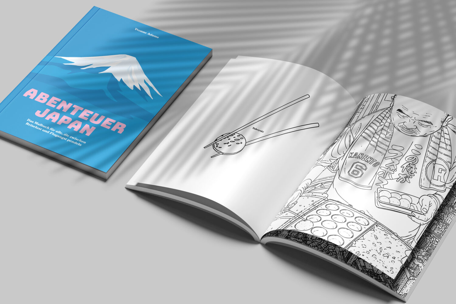 Kopfsprung_Seite_3_Japan Titel und aufgeschlagene Innenseite aus dem Buch »Abenteuer Japan«