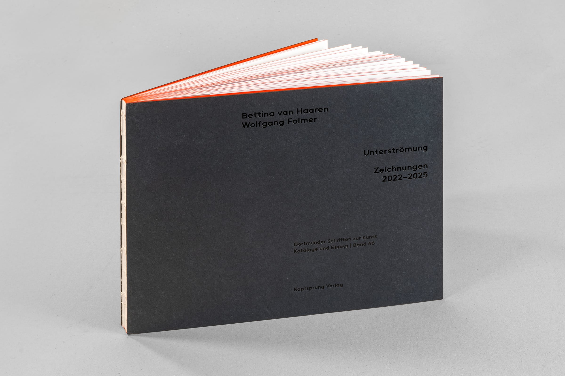Außenansicht des Buches »Unterströmung – Zeichnungen 2022–2025« von Bettina van Haaren und Wolfgang Folmer, erschienen im Kopfsprung Verlag in Köln.