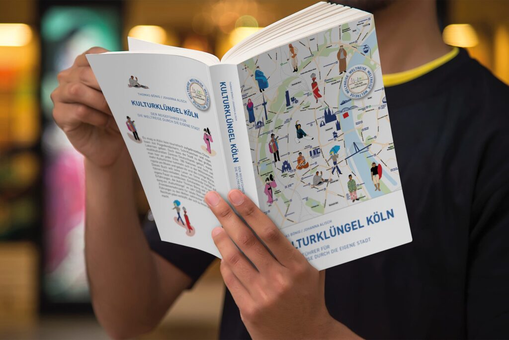 Kulturklüngel Köln Reiseführer: Interkulturelle Weltreise durch Köln, gestaltet von Yvonne Adams.